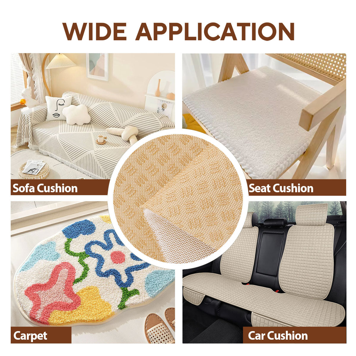 Bojuzhi Non Skid Fabric, Grip Fabric, Final Tufting Backing Cloth, Suitable for Handmade Rugs
